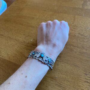 One-of-a-Kind Sterling Silver Turquoise Cuff Bracelet – Eagle & Arrow Design